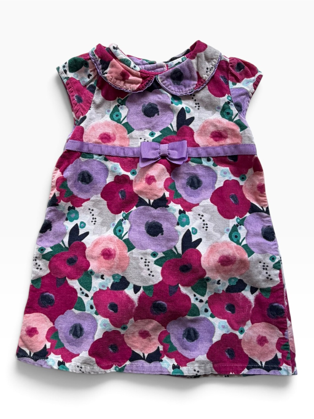 Gymboree Corduroy Floral Bow Dress in Pink, Purple, Green